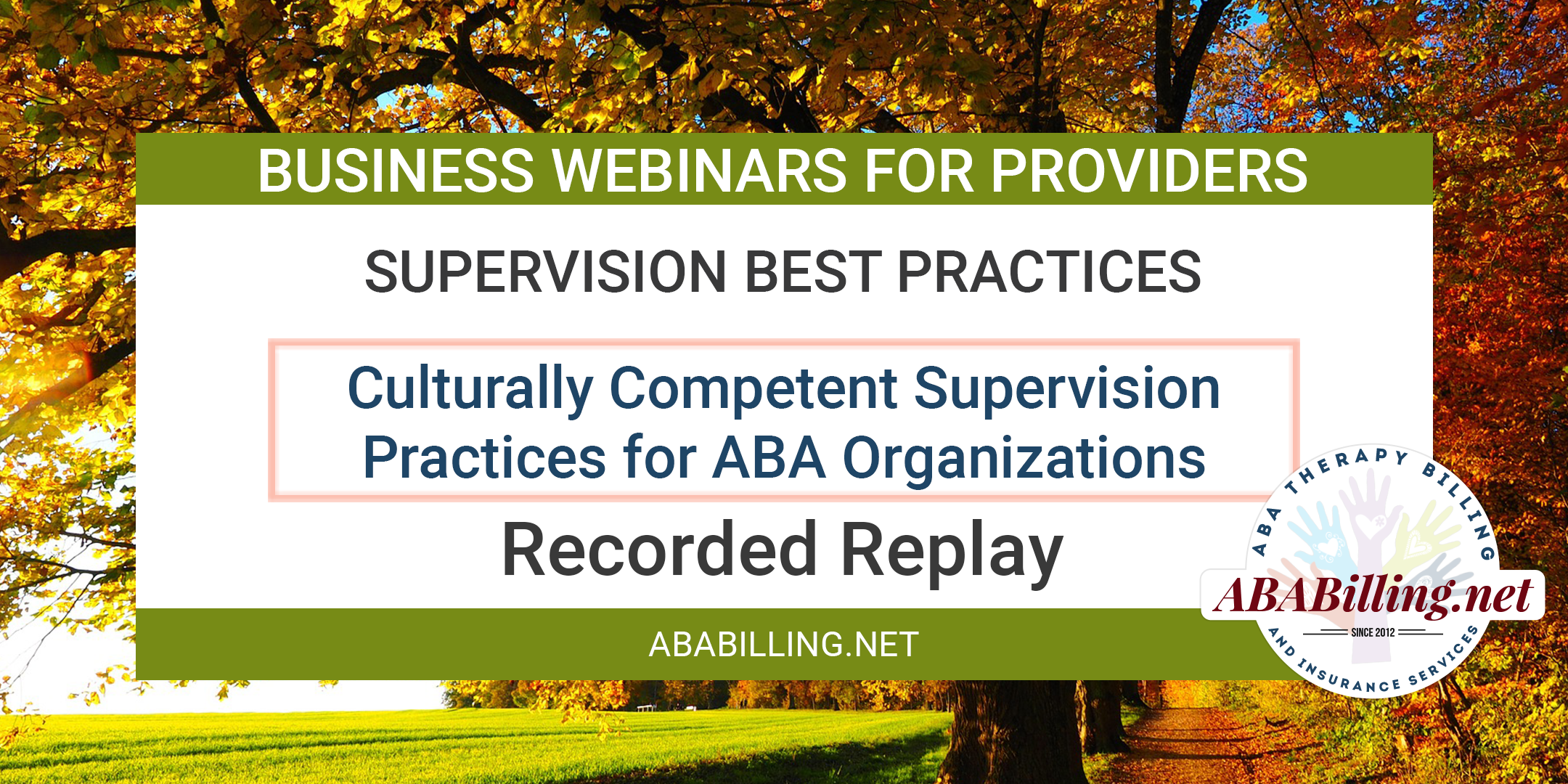 Webinar: Culturally Competent Supervision Practices for ABA Organizations