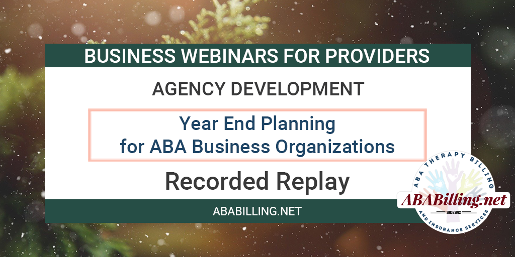 Webinar: Year End Planning for ABA Business Organizations